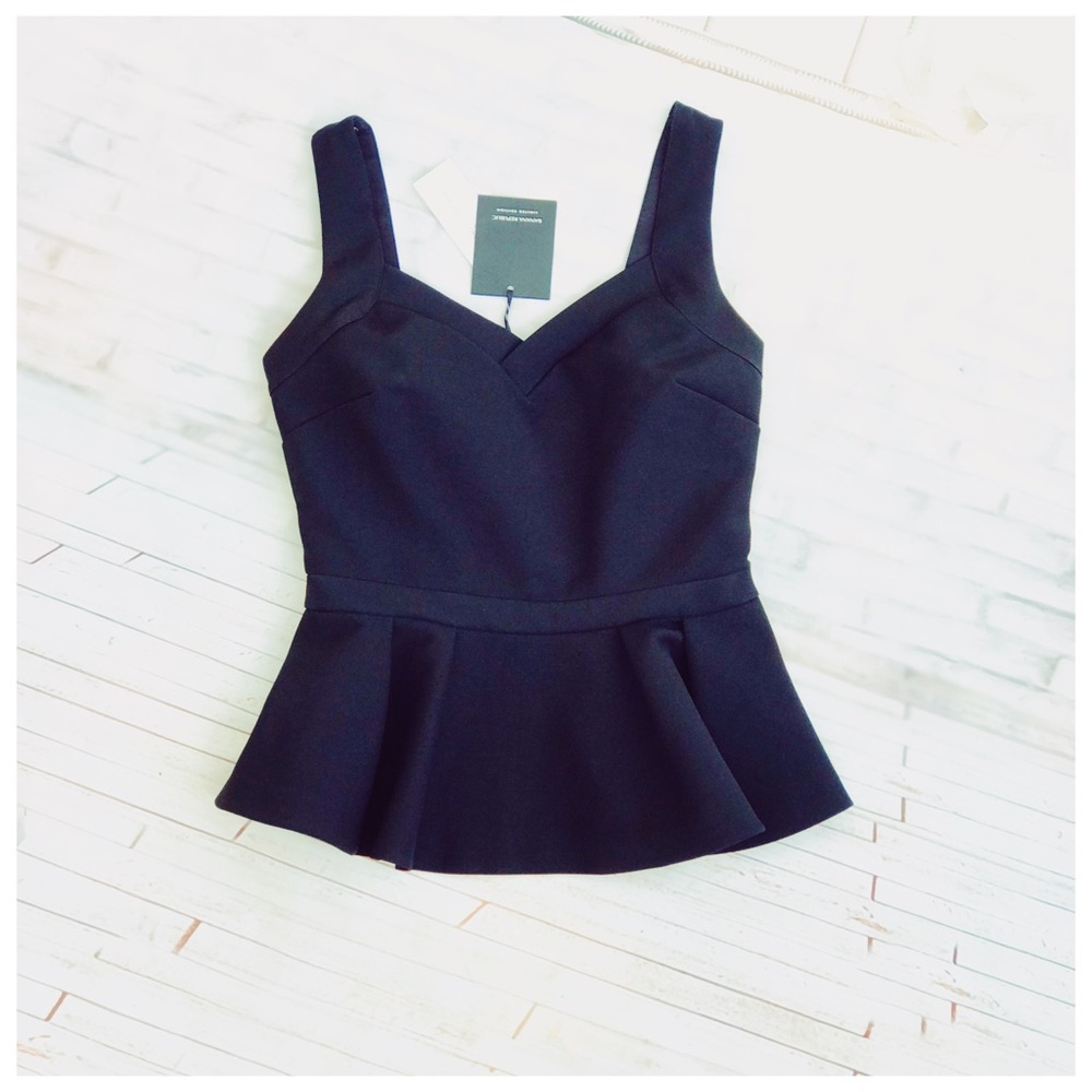 Banana Republic black top with basque